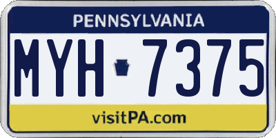 PA license plate MYH7375