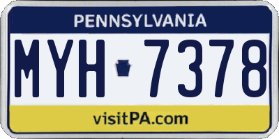 PA license plate MYH7378