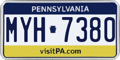 PA license plate MYH7380