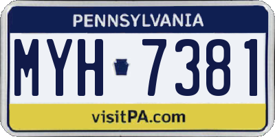 PA license plate MYH7381
