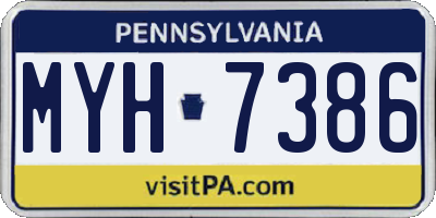 PA license plate MYH7386