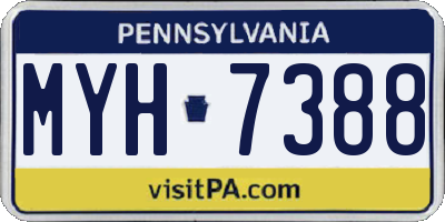 PA license plate MYH7388