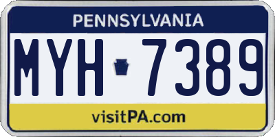 PA license plate MYH7389