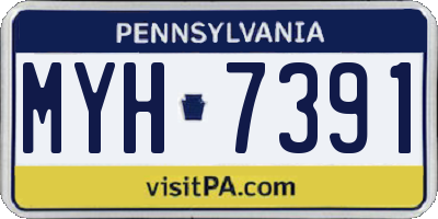 PA license plate MYH7391