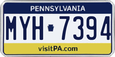 PA license plate MYH7394