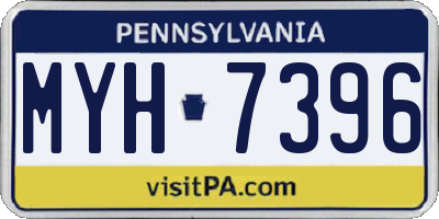 PA license plate MYH7396
