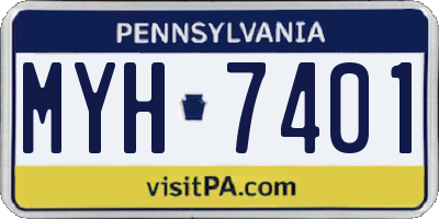 PA license plate MYH7401
