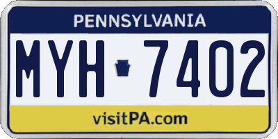 PA license plate MYH7402