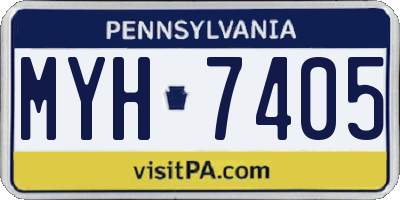 PA license plate MYH7405