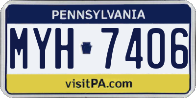 PA license plate MYH7406