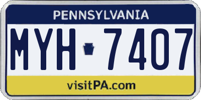 PA license plate MYH7407