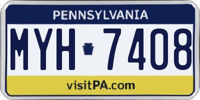 PA license plate MYH7408