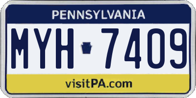 PA license plate MYH7409