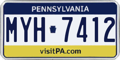 PA license plate MYH7412