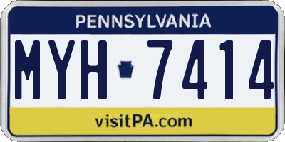 PA license plate MYH7414
