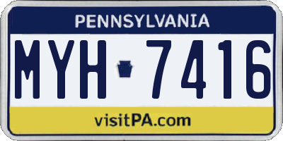 PA license plate MYH7416