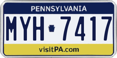 PA license plate MYH7417