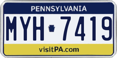 PA license plate MYH7419