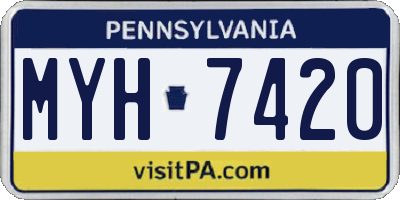 PA license plate MYH7420