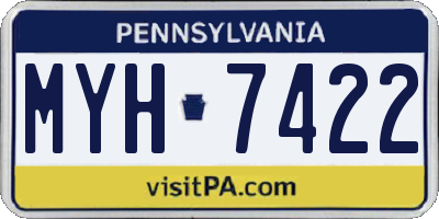 PA license plate MYH7422