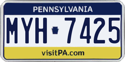 PA license plate MYH7425