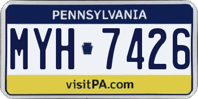 PA license plate MYH7426
