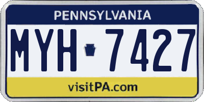 PA license plate MYH7427
