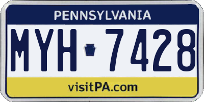 PA license plate MYH7428