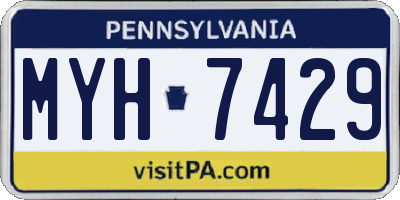 PA license plate MYH7429