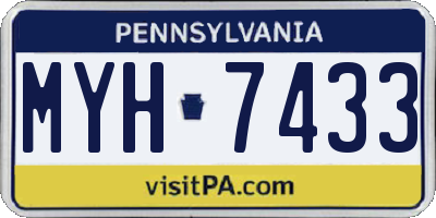 PA license plate MYH7433
