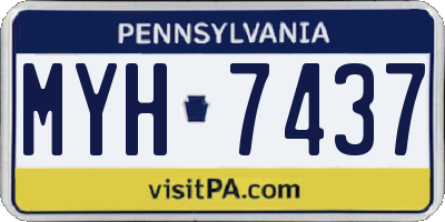 PA license plate MYH7437