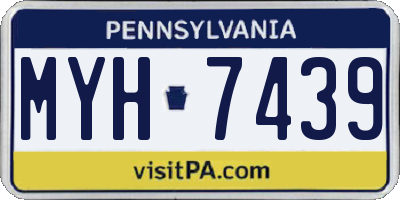 PA license plate MYH7439