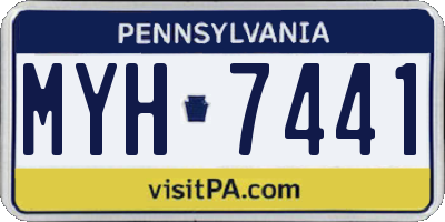 PA license plate MYH7441