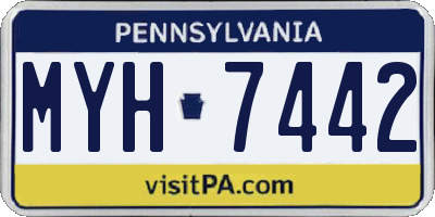 PA license plate MYH7442