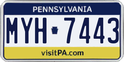 PA license plate MYH7443
