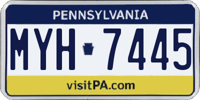 PA license plate MYH7445