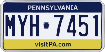 PA license plate MYH7451