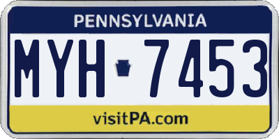 PA license plate MYH7453