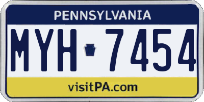 PA license plate MYH7454