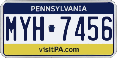 PA license plate MYH7456