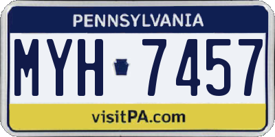 PA license plate MYH7457
