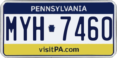 PA license plate MYH7460