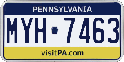 PA license plate MYH7463