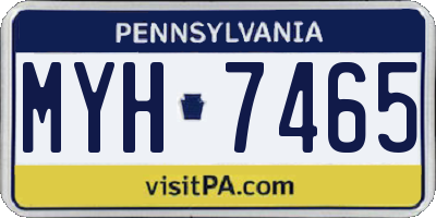 PA license plate MYH7465