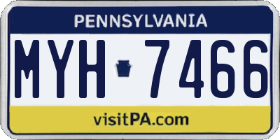 PA license plate MYH7466