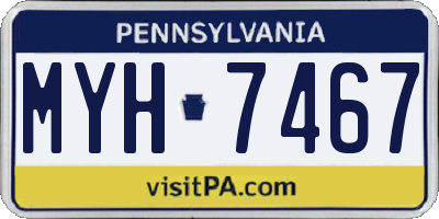 PA license plate MYH7467