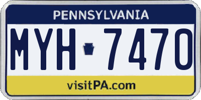 PA license plate MYH7470