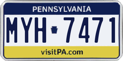 PA license plate MYH7471