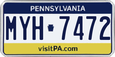 PA license plate MYH7472