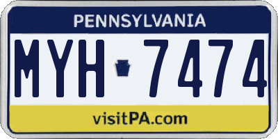 PA license plate MYH7474